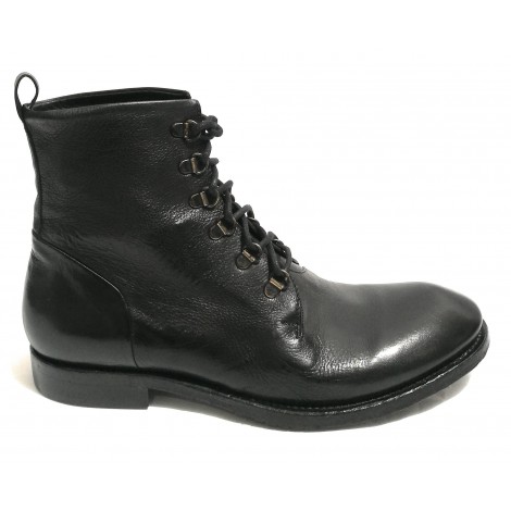 SCARPE CAVALLINI POLACCHINO UOMO STIVALETTO PELLE NERO HAND MADE U19CA04