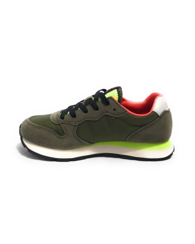 Scarpe Sun68 sneaker Boy's Tom fluo teen suede/ nylon verde militare ZS24SU05 Z34302T