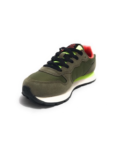 Scarpe Sun68 sneaker Boy's Tom fluo teen suede/ nylon verde militare ZS24SU05 Z34302T
