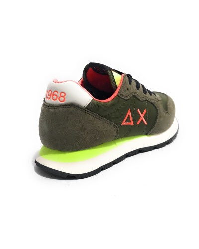 Scarpe Sun68 sneaker Boy's Tom fluo teen suede/ nylon verde militare ZS24SU05 Z34302T