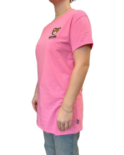 Maxi t-shirt donna Moschino rosa con stampa bear ES24MO03 V6A0790 4410 0245