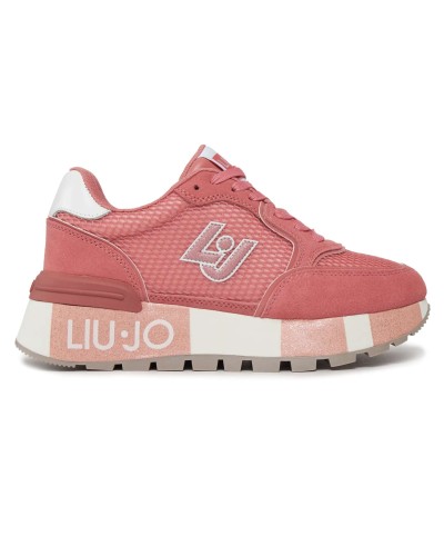 Scarpe donna Liu-Jo Amazing 25 sneaker pelle/ ecopelle/ tessuto strawberry DS24LJ04 BA4005 PX303
