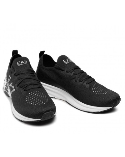 Sneaker running EA7 Emporio Armani training mesh black/ white unisex US24EA04 X8X095
