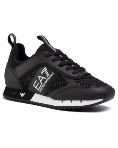Sneaker EA7 Emporio Armani training ecosuede/ mesh black/ white unisex US24EA09 X8X027