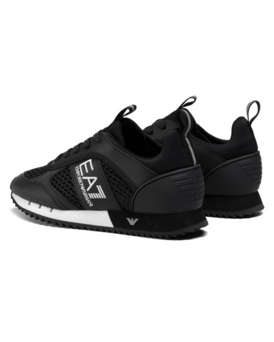 Sneaker EA7 Emporio Armani training ecosuede/ mesh black/ white unisex US24EA09 X8X027