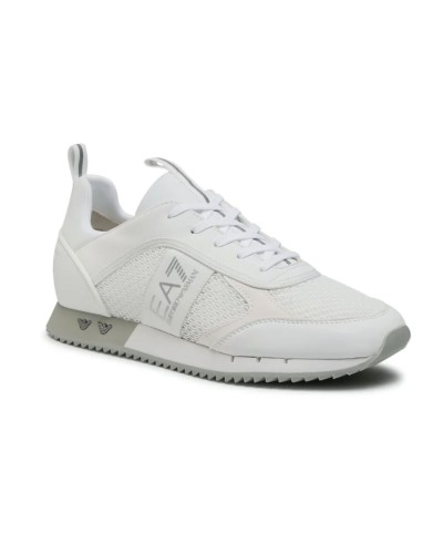 Sneaker EA7 Emporio Armani training ecosuede/ mesh white/ silver unisex US24EA01 X8X027