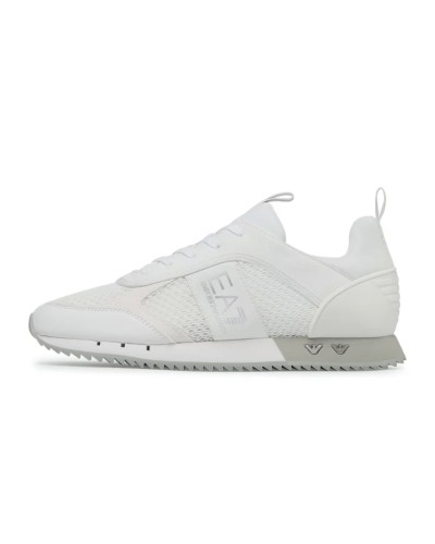 Sneaker EA7 Emporio Armani training ecosuede/ mesh white/ silver unisex US24EA01 X8X027