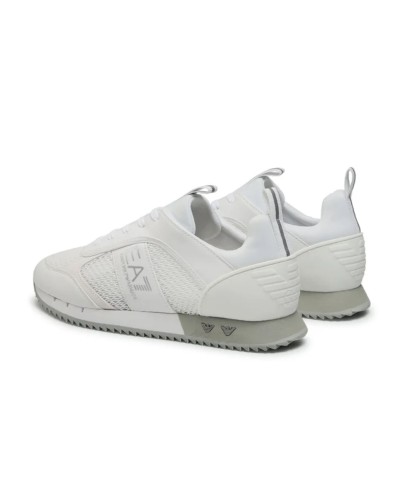 Sneaker EA7 Emporio Armani training ecosuede/ mesh white/ silver unisex US24EA01 X8X027