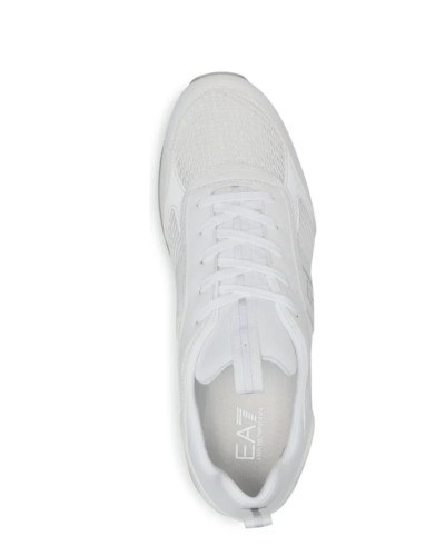 Sneaker EA7 Emporio Armani training ecosuede/ mesh white/ silver unisex US24EA01 X8X027
