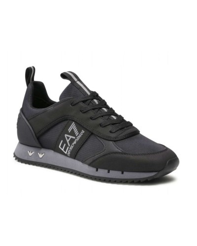 Sneaker EA7 Emporio Armani training ecosuede/ mesh black/ iron gate/ silver US24EA12 X8X027