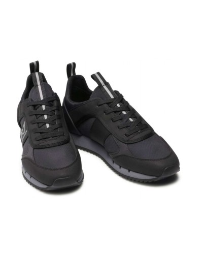 Sneaker EA7 Emporio Armani training ecosuede/ mesh black/ iron gate/ silver US24EA12 X8X027