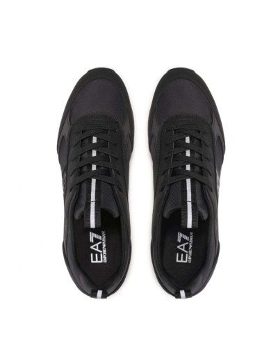 Sneaker EA7 Emporio Armani training ecosuede/ mesh black/ iron gate/ silver US24EA12 X8X027