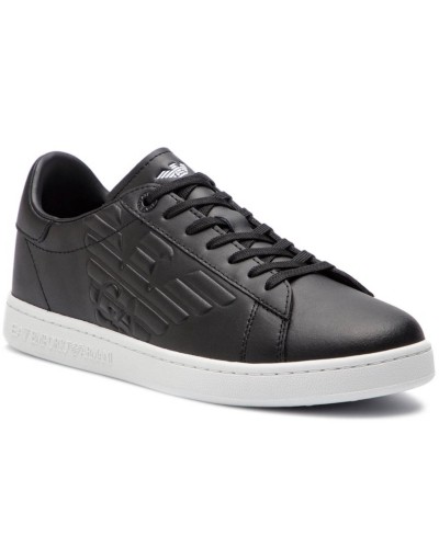 Sneaker EA7 Emporio Armani action leather black unisex US24EA14 X8X001
