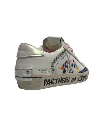 Sneaker donna Crime London Distressed in pelle white DS24CR04 88007PP6.10