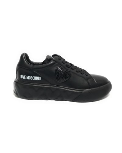 Scarpe Love Moschino sneaker in pelle nero DS24MO03 JA15014