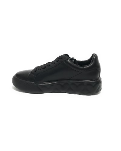 Scarpe Love Moschino sneaker in pelle nero DS24MO03 JA15014