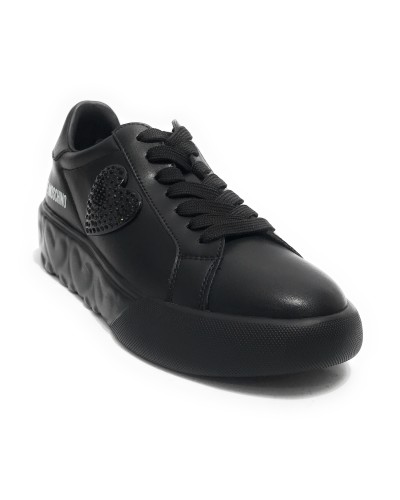 Scarpe Love Moschino sneaker in pelle nero DS24MO03 JA15014