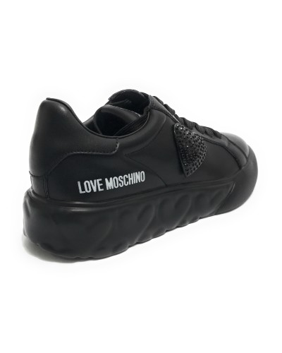 Scarpe Love Moschino sneaker in pelle nero DS24MO03 JA15014