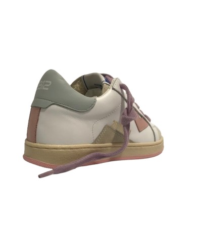 Scarpe 2B12 sneaker Mini Suprime-55 pelle bianco/ celeste ZS24QB01