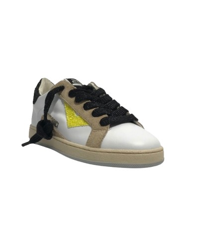 Scarpe 2B12 sneaker Mini Suprime-54 pelle bianco/ glitter nero ZS24QB02