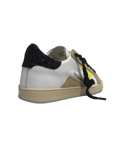 Scarpe 2B12 sneaker Mini Suprime-54 pelle bianco/ glitter nero ZS24QB02