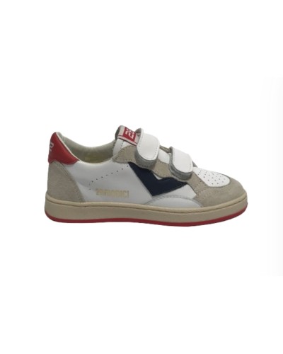 Scarpe bambino 2B12 sneaker con strap Mini.Play-87 in pelle bianco/ off ZS24QB10