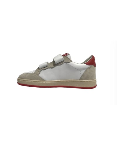 Scarpe bambino 2B12 sneaker con strap Mini.Play-87 in pelle bianco/ off ZS24QB10
