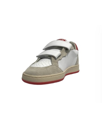 Scarpe bambino 2B12 sneaker con strap Mini.Play-87 in pelle bianco/ off ZS24QB10