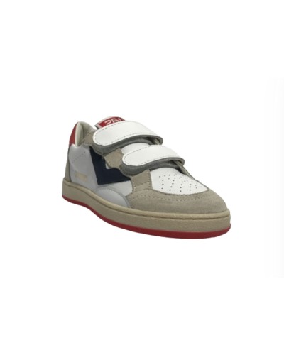 Scarpe bambino 2B12 sneaker con strap Mini.Play-87 in pelle bianco/ off ZS24QB10