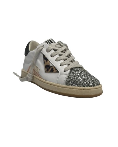 Scarpe 2B12 sneaker Mini Suprime-61 pelle bianco/ silver/ leo ZS24QB03