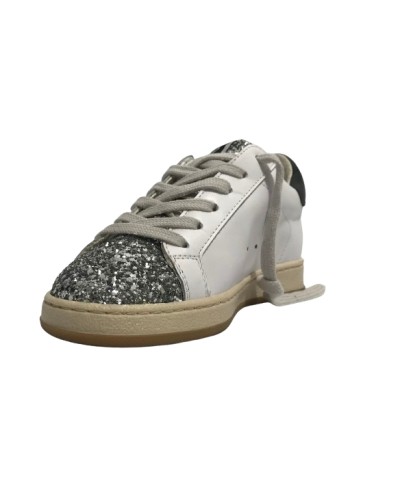 Scarpe 2B12 sneaker Mini Suprime-61 pelle bianco/ silver/ leo ZS24QB03