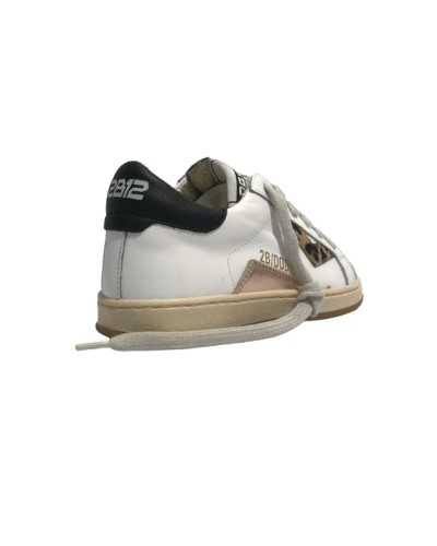 Scarpe 2B12 sneaker Mini Suprime-61 pelle bianco/ silver/ leo ZS24QB03