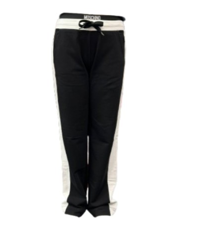 Pantalone Moschino  in felpa logo colore black white red E21MO10
