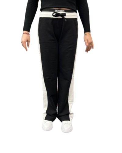 Pantalone Moschino  in felpa logo colore black white red E21MO10