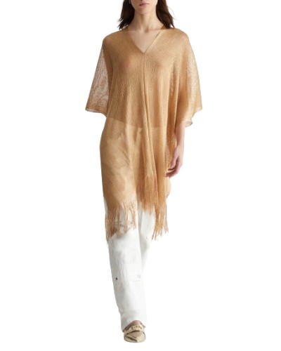 Cappa donna Liu Jo in rete con cintura gold ES24LJ70 2A4013 T0300