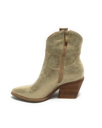 Scarpe donna Gold&gold stivaletto texano ecopelle oro DS24GG03 GU223