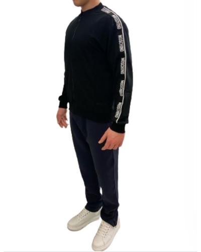 Felpa uomo Moschino con zip nero ES24MO19 V1A1706 4422 0555