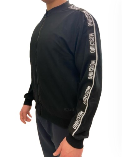 Felpa uomo Moschino con zip nero ES24MO19 V1A1706 4422 0555