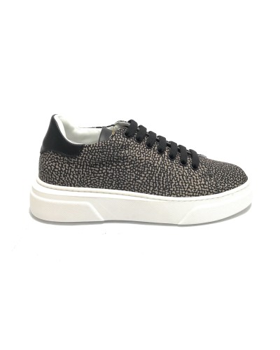 Scarpe donna Borbonese sneaker in pelle/ tessuto OP natural/ black DS24BO02 6DZ940AD8