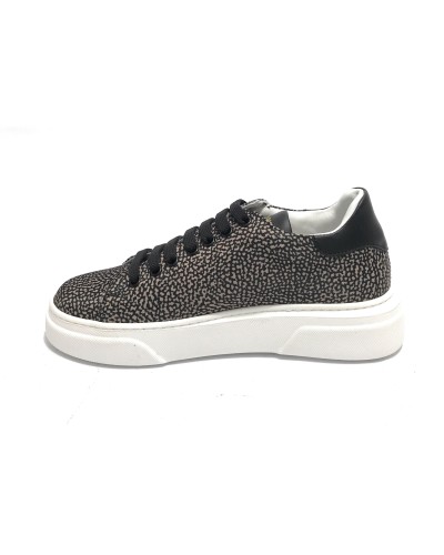 Scarpe donna Borbonese sneaker in pelle/ tessuto OP natural/ black DS24BO02 6DZ940AD8