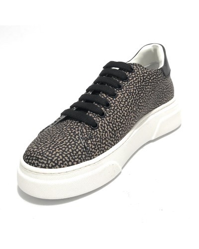 Scarpe donna Borbonese sneaker in pelle/ tessuto OP natural/ black DS24BO02 6DZ940AD8