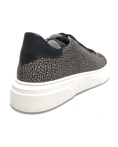 Scarpe donna Borbonese sneaker in pelle/ tessuto OP natural/ black DS24BO02 6DZ940AD8