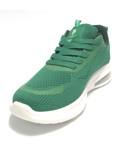 Scarpe U.S. Polo sneaker running Active001 in ecopelle/ tessuto mesh verde uomo US24UP01