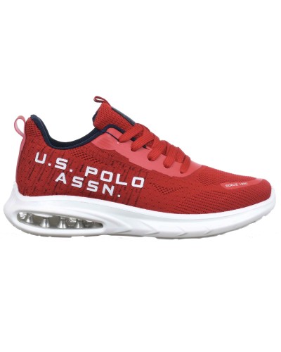 Scarpe U.S. Polo sneaker running Active001 in ecopelle/ tessuto mesh red uomo US24UP04