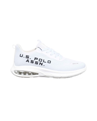 Scarpe U.S. Polo sneaker running Active001 in ecopelle/ tessuto mesh white US24UP06