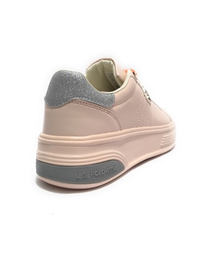Scarpe US Polo sneaker Asuka 001W in ecopelle rosa DS24UP05