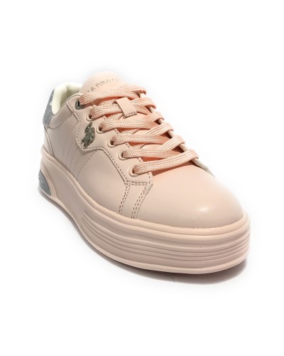 Scarpe US Polo sneaker Asuka 001W in ecopelle rosa DS24UP05