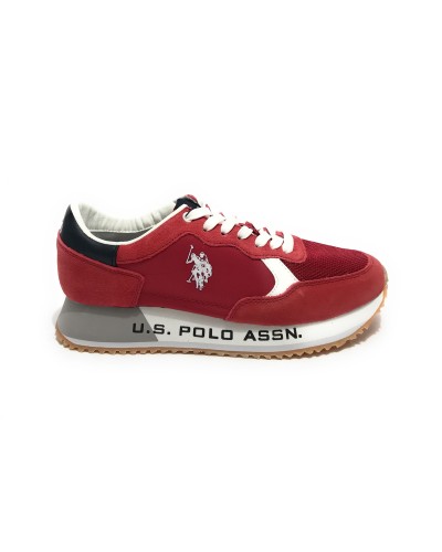 Scarpe U.S. Polo sneaker running Cleef 006M in pelle scamosciata/ tessuto red US24UP07