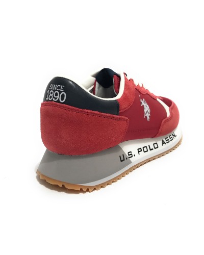 Scarpe U.S. Polo sneaker running Cleef 006M in pelle scamosciata/ tessuto red US24UP07