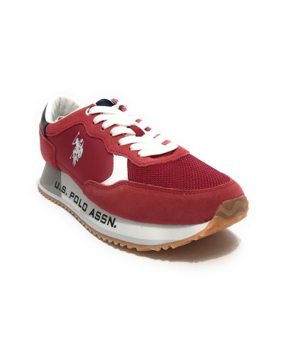 Scarpe U.S. Polo sneaker running Cleef 006M in pelle scamosciata/ tessuto red US24UP07